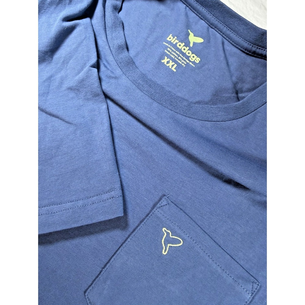 BirdDogs Men's Short Sleeve T Shirt XL Blue Pocket Classic Casual Athleisure